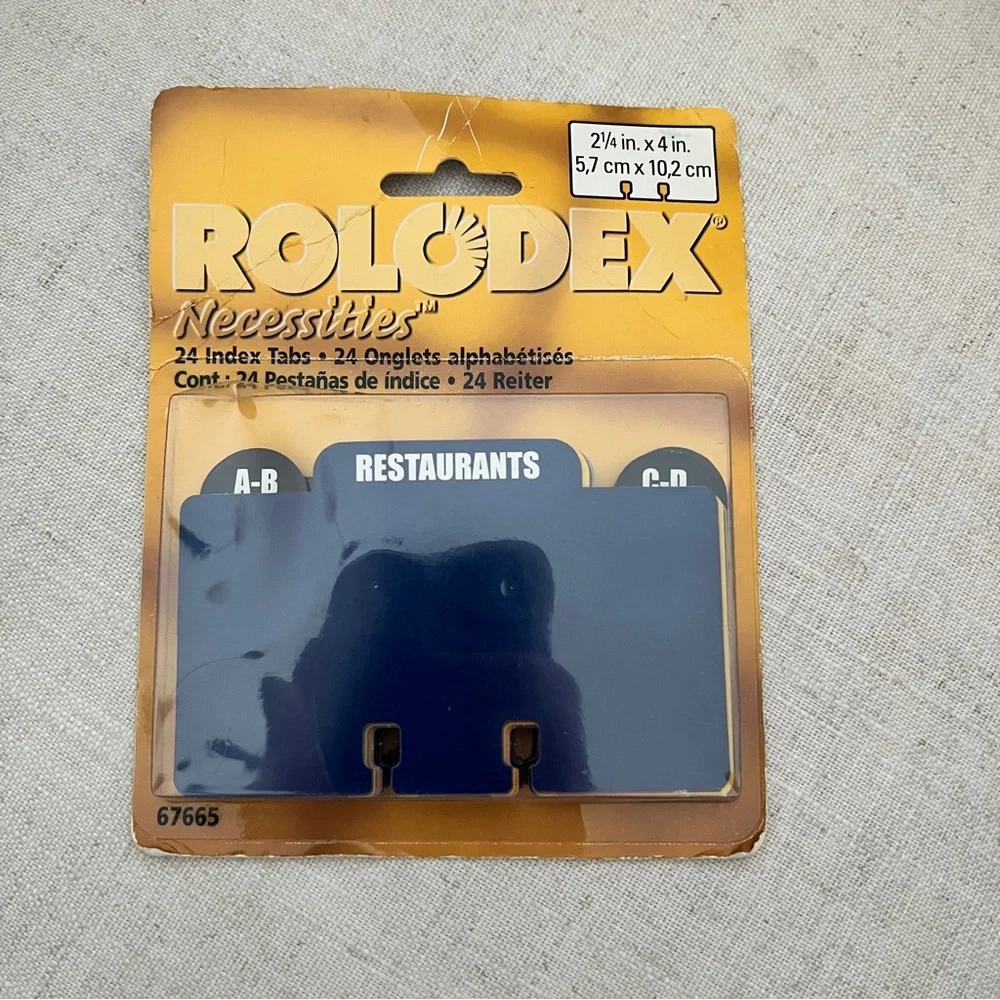 Rolodex Vintage Necessities White Refill Cards and Blue Index Tab Cards New